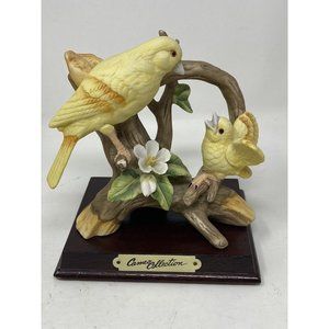 Yellow Canary Mother And Baby Bird Porcelain Figurine Arnart Imports J B…